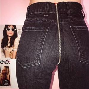 Revice Denim Cropped Black Yin Yang Zipper Jean